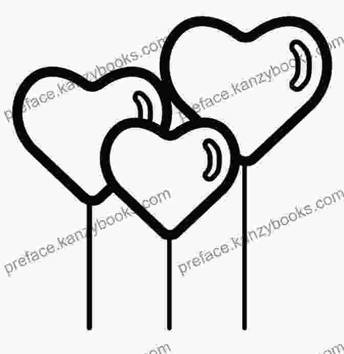 Black And White Valentine Image Of A Heart Shaped Balloon My First Valentine S Day High Contrast Baby For Newborns 0 12 Months: Simple Black And White Valentine S Themed Images To Develop Your Babies Eyesight Great Gift For Newborns