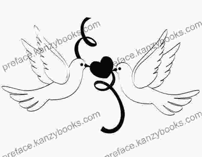 Black And White Valentine Image Of A Pair Of Doves Holding A Heart My First Valentine S Day High Contrast Baby For Newborns 0 12 Months: Simple Black And White Valentine S Themed Images To Develop Your Babies Eyesight Great Gift For Newborns