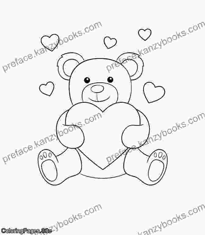 Black And White Valentine Image Of A Teddy Bear Holding A Bouquet Of Hearts My First Valentine S Day High Contrast Baby For Newborns 0 12 Months: Simple Black And White Valentine S Themed Images To Develop Your Babies Eyesight Great Gift For Newborns